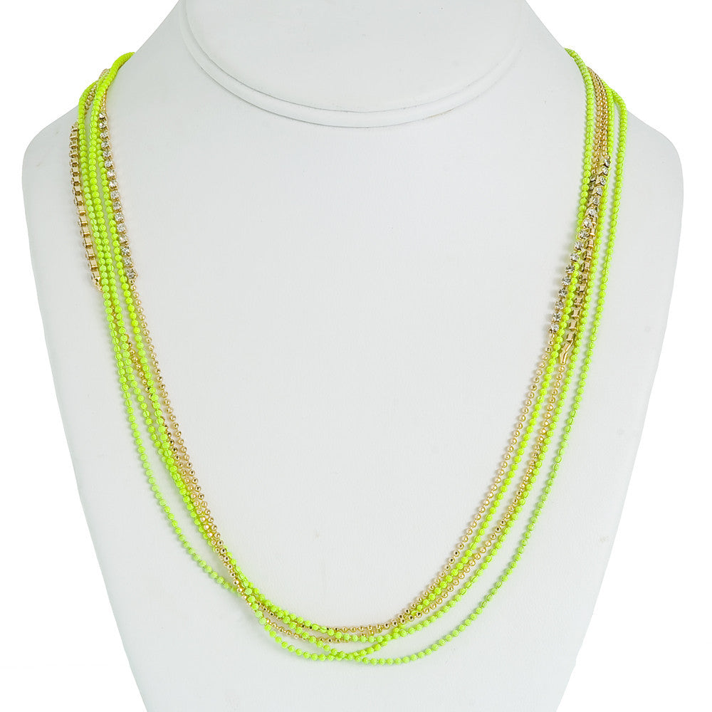 Day-Glo Dangle Necklace--Fluor Yellow
