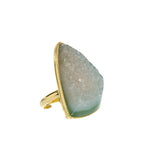 Druzy Ring - Sea Green Agate