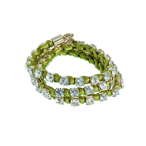 Chartreuse Crystal Wrap Bracelet